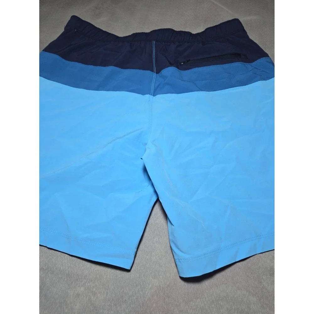 Speedo Swim Trunks Mens L Large Blue Board Shorts Swimwear Mesh Liner Pockets